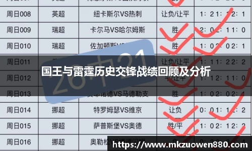国王与雷霆历史交锋战绩回顾及分析